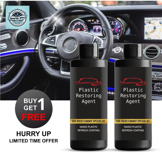Nano Plastic Revitalizing Coating Agent (100ml × 2 Pack) | Car & Bike Plastic Restorer Polish
